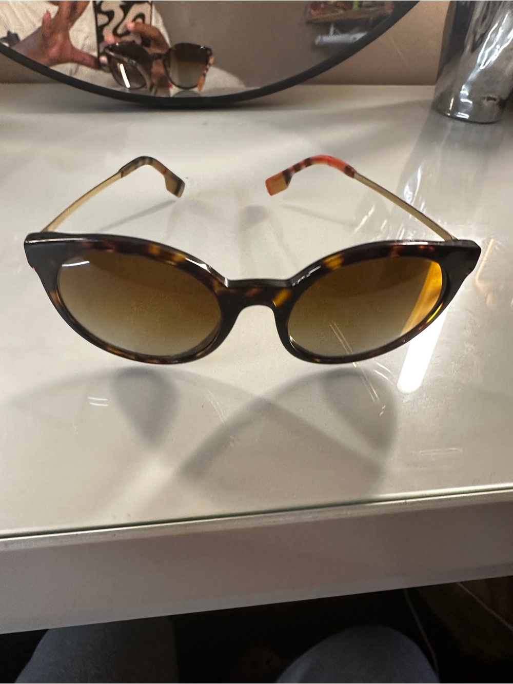 Burberry Tortoiseshell Frame Sunglasses with Brown Gradient Lenses